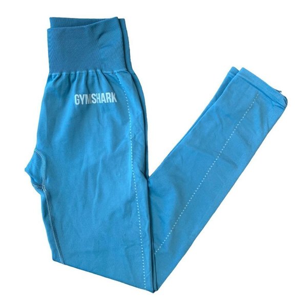 Gymshark Compression Cropped Leggings Womens Small Blue *Read - Picture 1 of 7